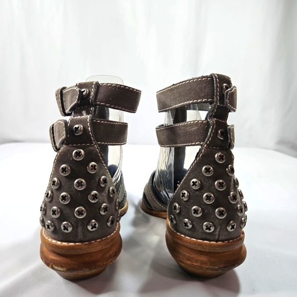 Alexander Wang Gray Studded Ankle Strap Gladiator Sandals Size 37 - Picture 6 of 8